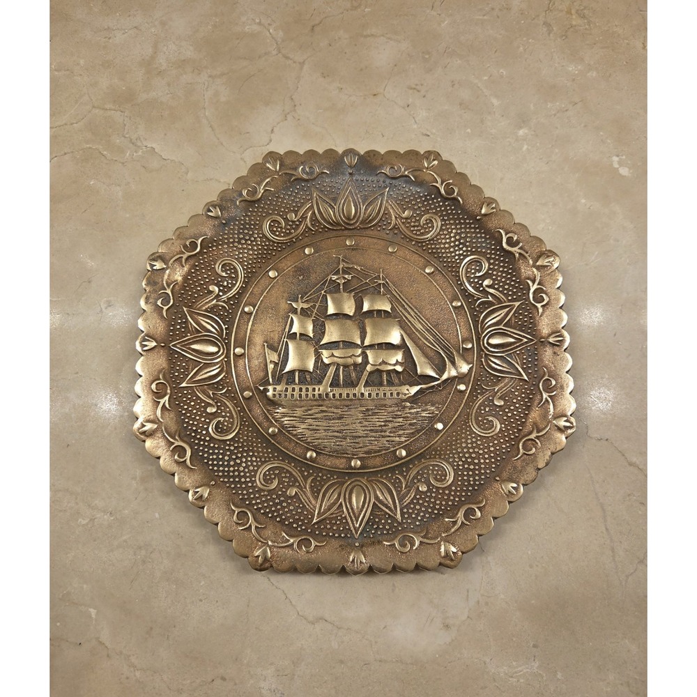 AMERICAN MASTERCRAFT Phelps Dodge 1834 Solid Brass Ship Plate Heavy 10"‎